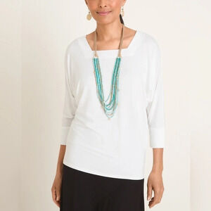 Chico’s • White Square-Neck Top